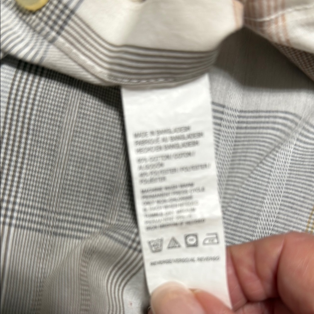 Geoffrey Beene Men’s SZ L (16-16 1/2) Checkered Short Sleeve Button Down Shirt - Picture 4 of 10